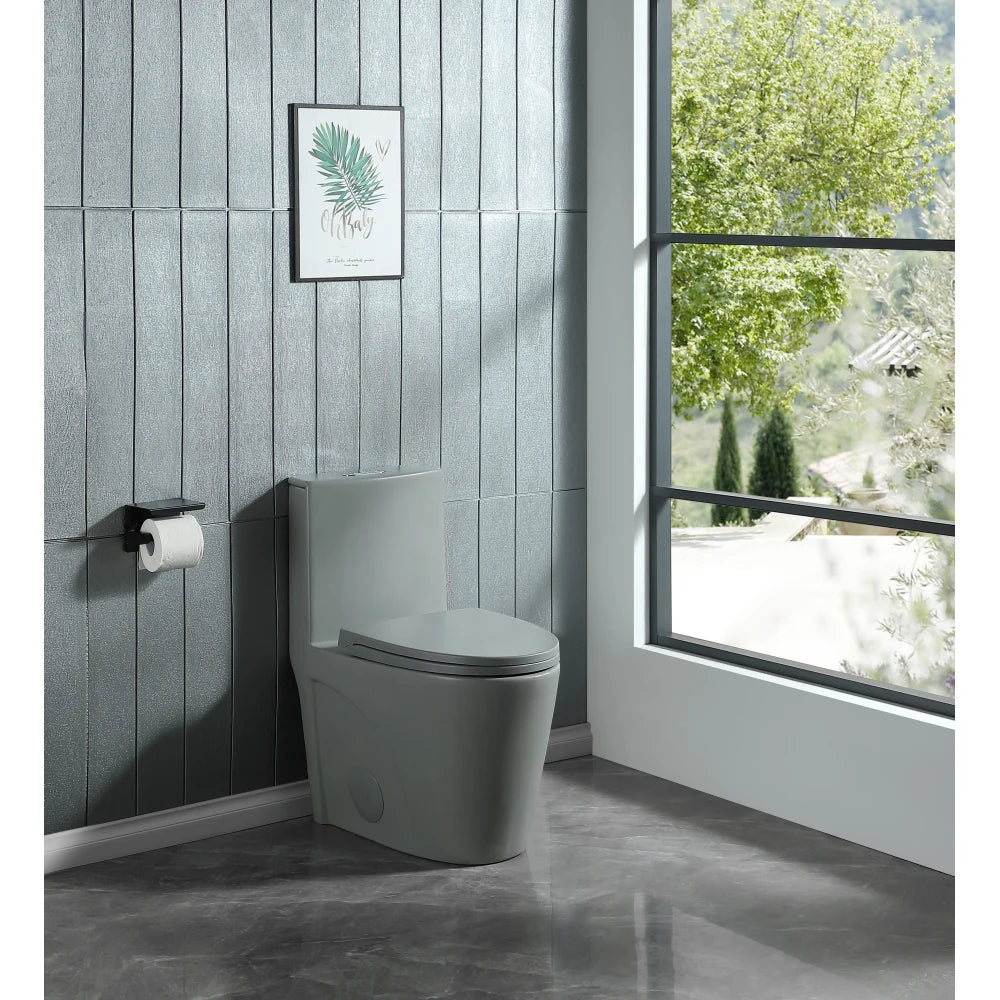 Water-Saving Elongated Comfort Height Floor Mounted One Piece Toilet