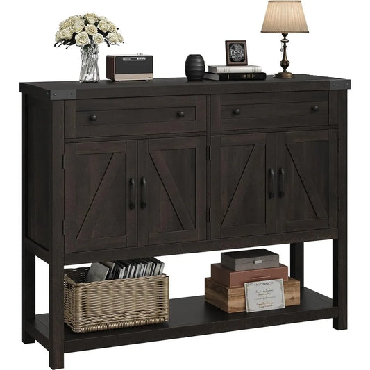 Modern Farmhouse Buffet Sideboard Cabinet with Console Table