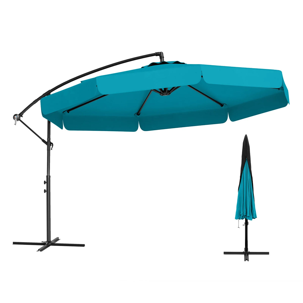 Offset Cantilever Hanging Umbrella with Cover
