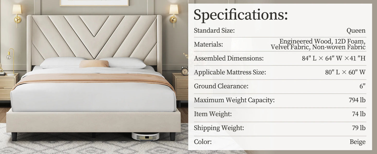 Bed Frame Upholstered Platform