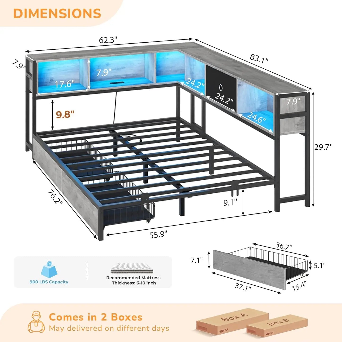 Corner Full Bed Frame