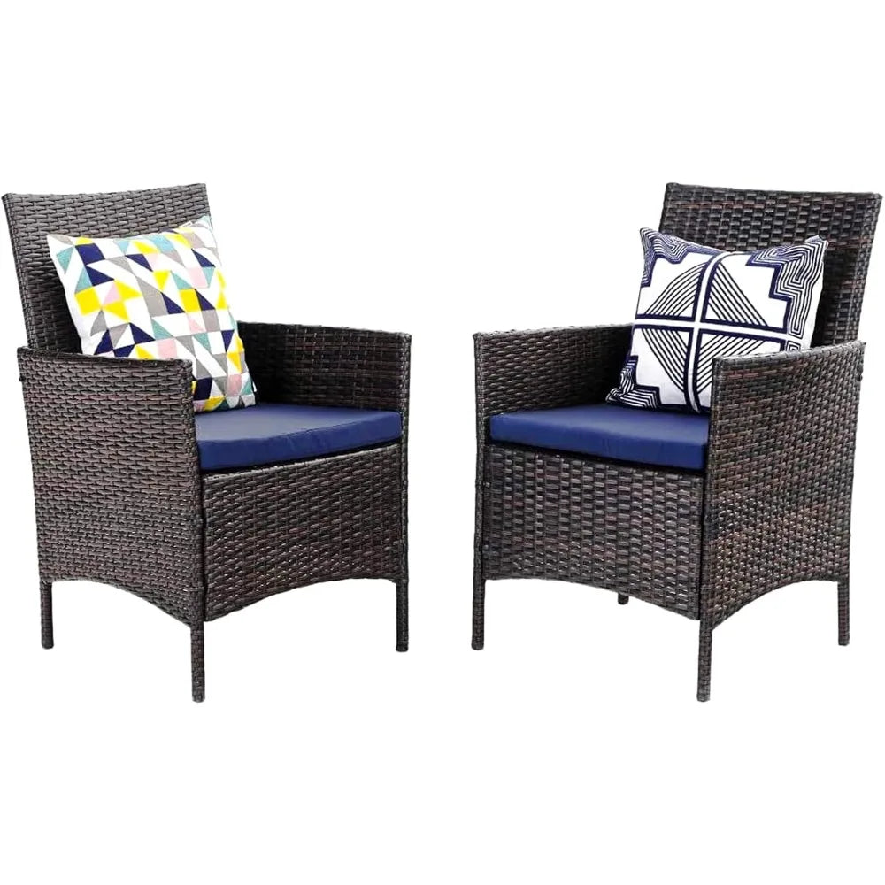 Patio Wicker Modern PE Rattan Armchair with Removable Cushions