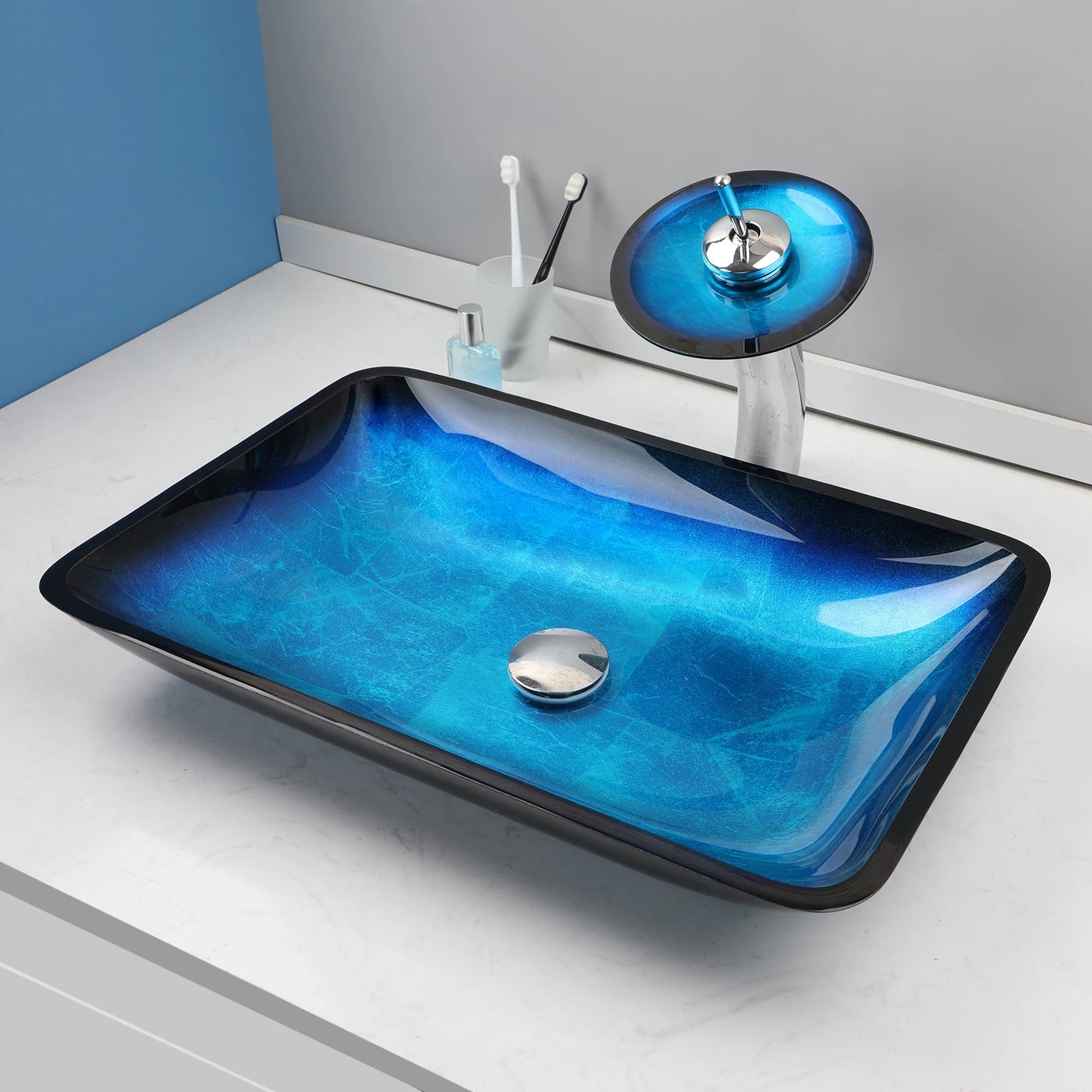 Big Tempered Glass Basin Sink