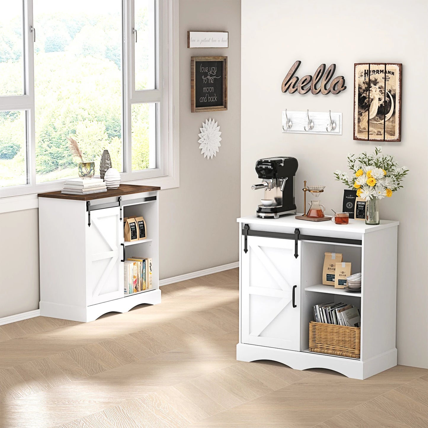 Rustic Coffee Bar Cabinet
