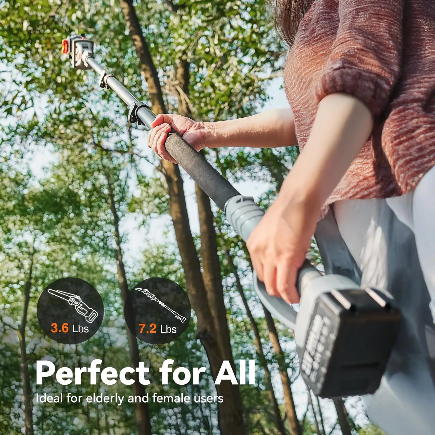 Extendable Pruning Saw Garden Tree Pruner   With 2 4000mAh Batteries
