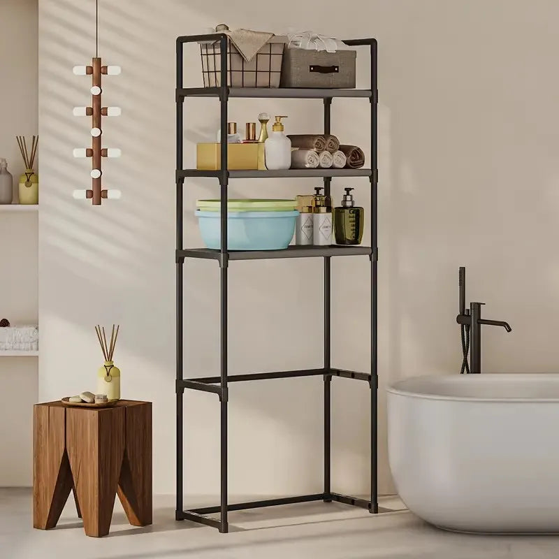 Over Toilet Storage Shelf with Black Frame
