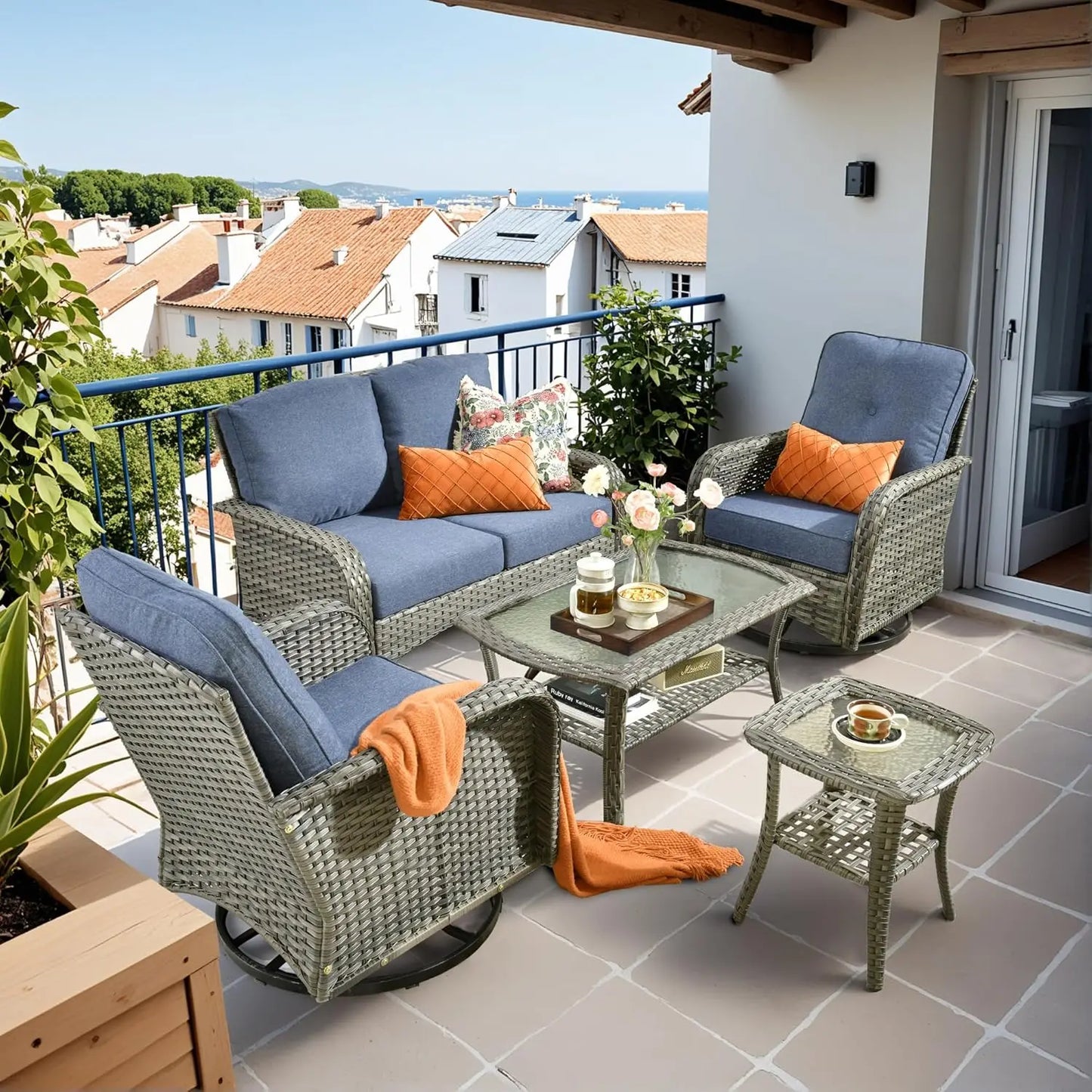 All Weather Wicker Patio Conversation Set