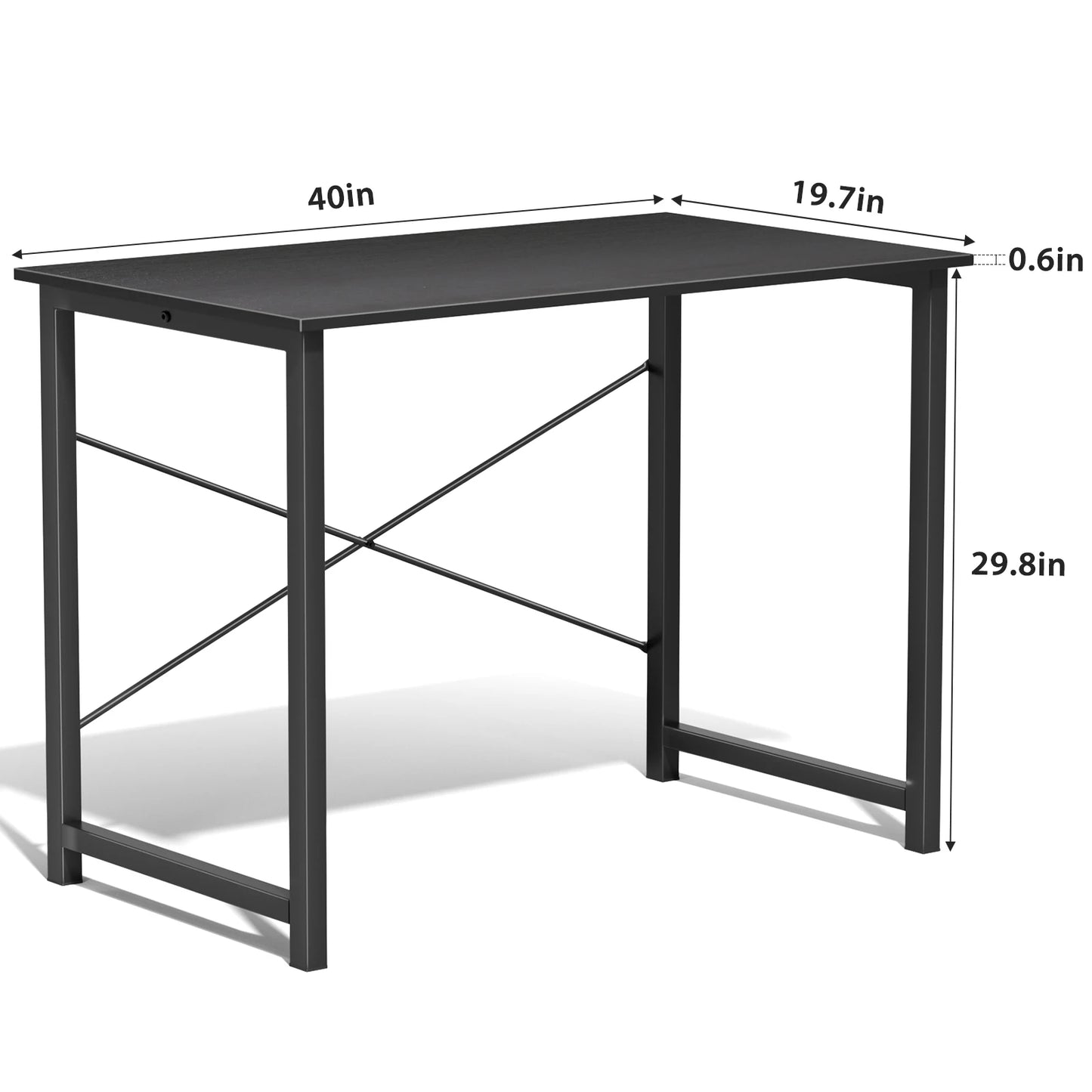 Computer Office Desk With Metal Frame Wood Tabletop