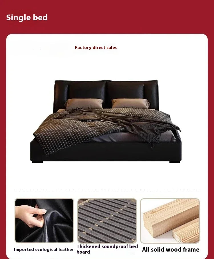 Double Luxury Bed with Office Headboards Racks and Frame Bedroom Set