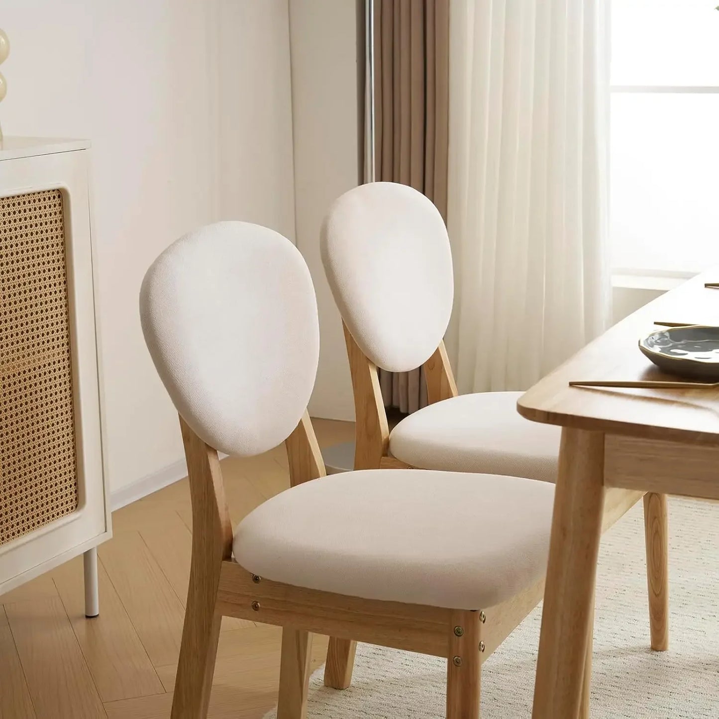 Compact Mid-Century Modern Wood Dining Table Set for Small Apartments or Condos