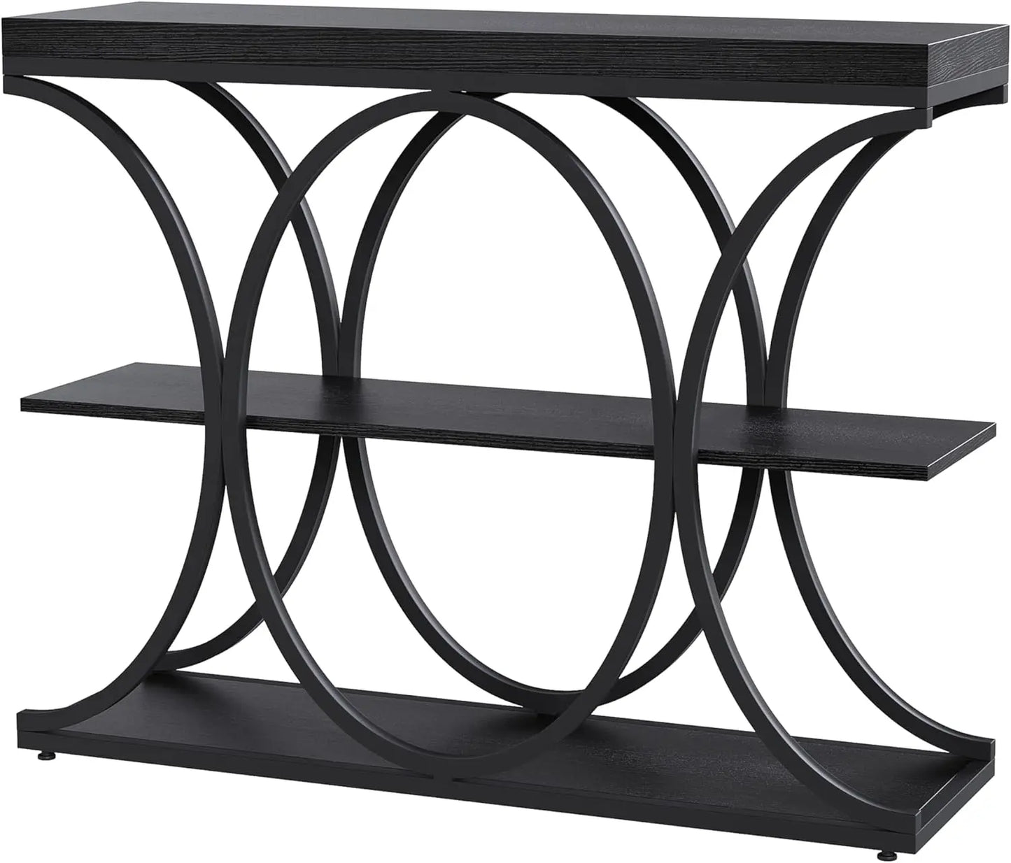 Narrow Console Table with Storage Shelves