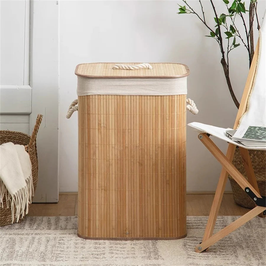 Bamboo Foldable Storage Basket