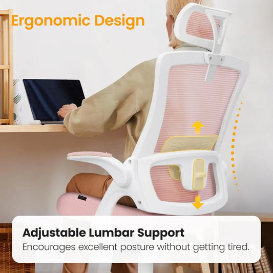 Ergonomic Adjustable Chair with a High Back Computer Comfy Task Office Chair