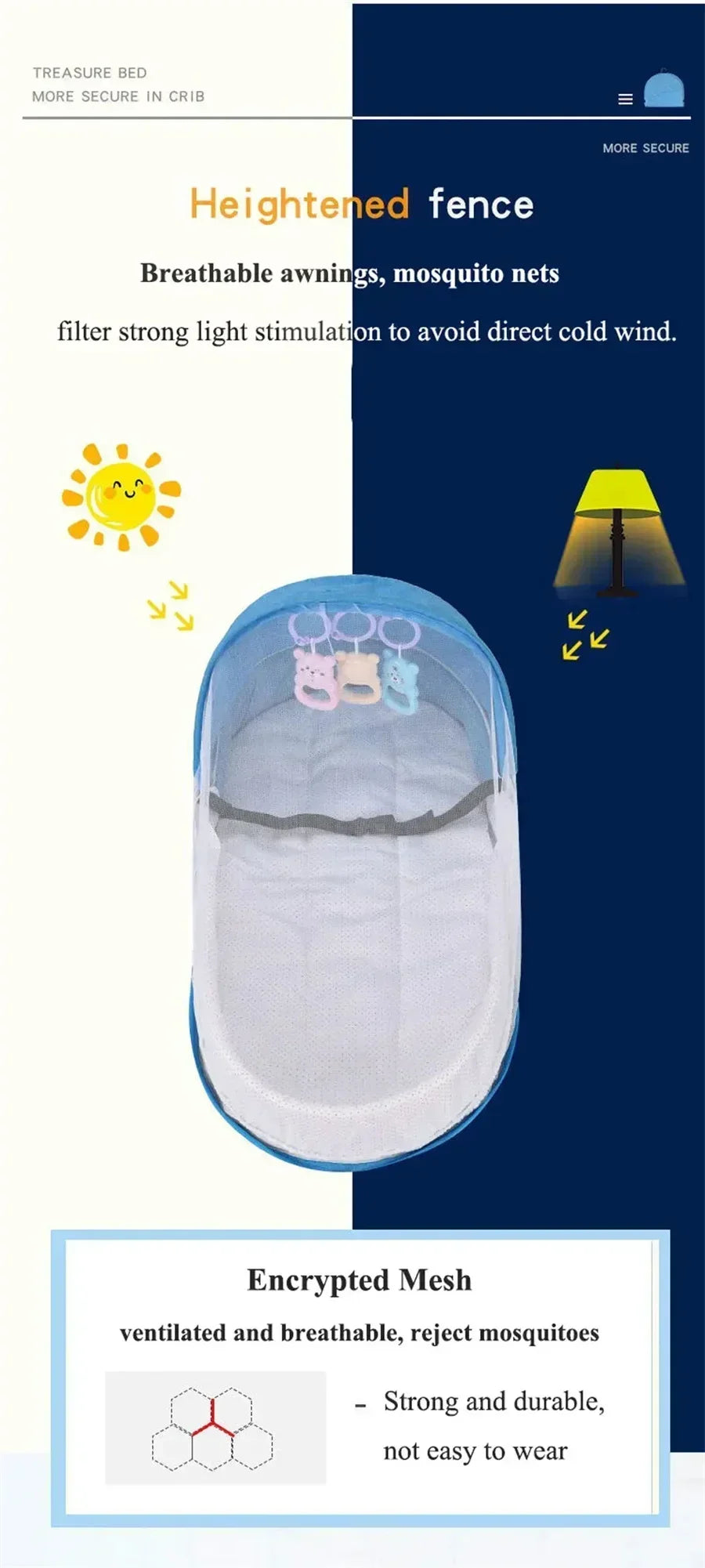 Portable Newborn Baby Bed - Bionic Isolation Travel Crib