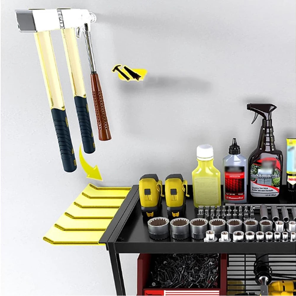 Tools Storage Rack Wall Mounted With Hooks Heavy-Duty Drill Holder
