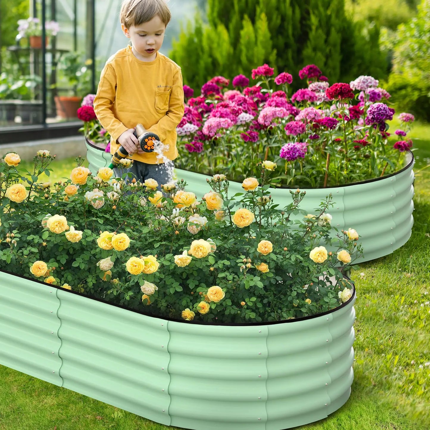 Oval Galvanized Steel Raised Garden Bed