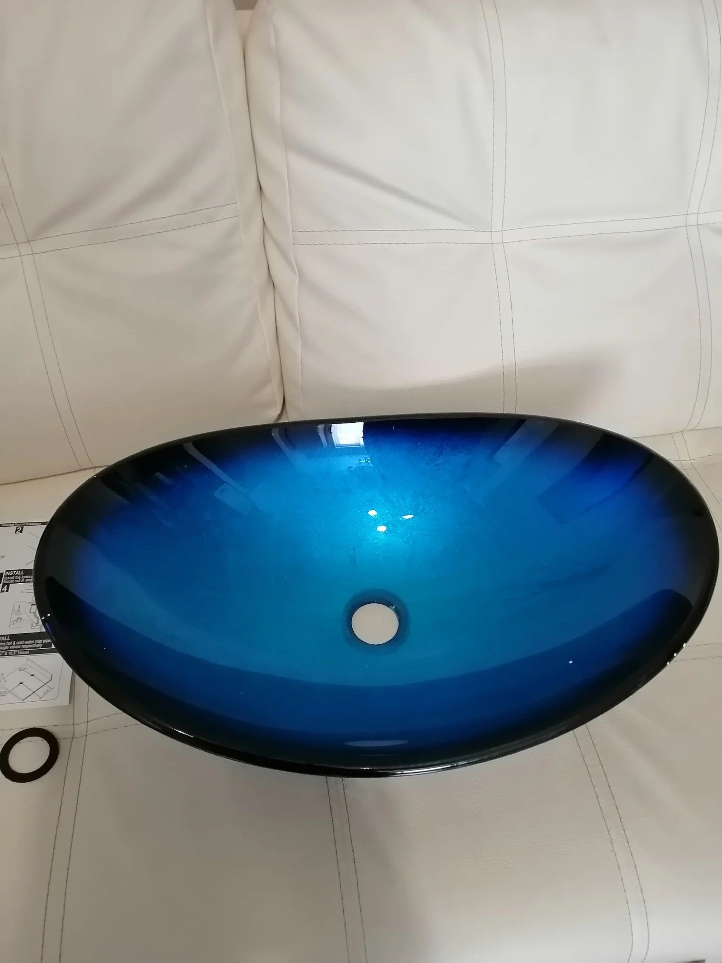 Tempered Glass Bathroom Sink Set