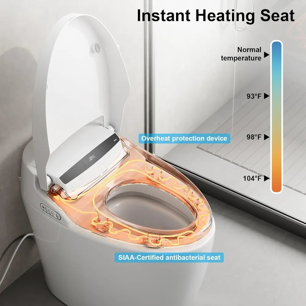 Modern One-Piece Tankless Smart Toilet with Heated Seat