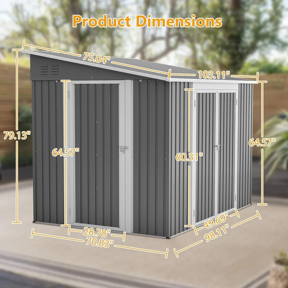 Metal Outdoor Storage Shed with Floor Frame