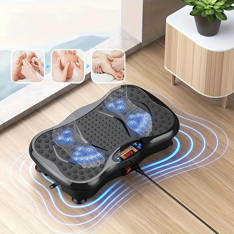 Exercise Machine with Resistance Bands Compact Vibration Platform