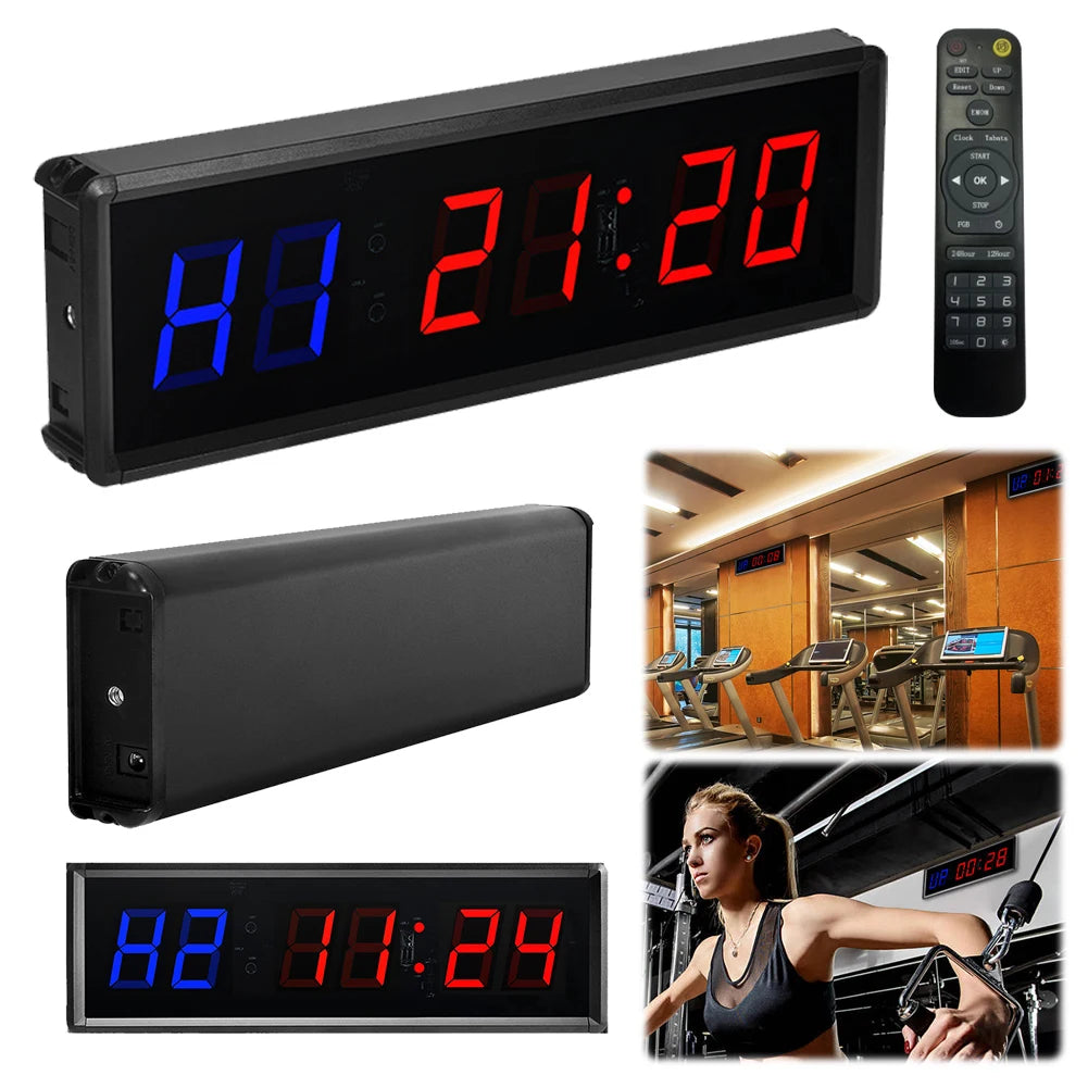 LED Workout Clock Remote Control Count Down/Up