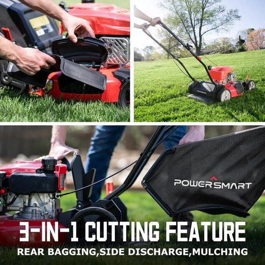 Gas Powered Lawn Mower - Oil Included