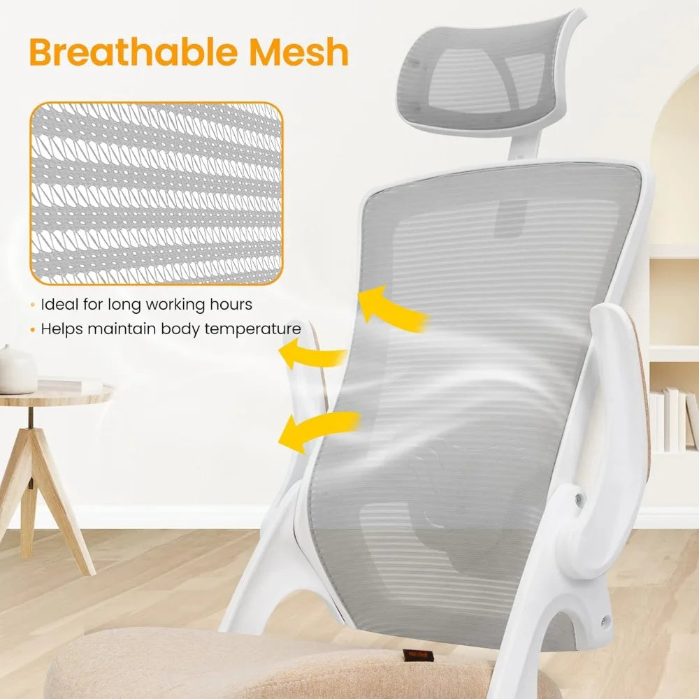 Ergonomic Adjustable Chair with a High Back Computer Comfy Task Office Chair