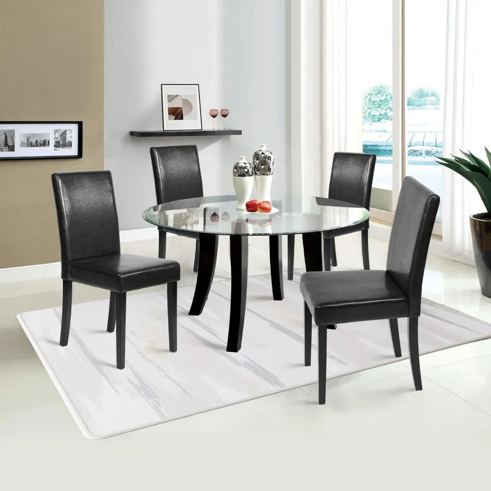 PU Cushion Chairs with Waterproof Surface and Wood Legs