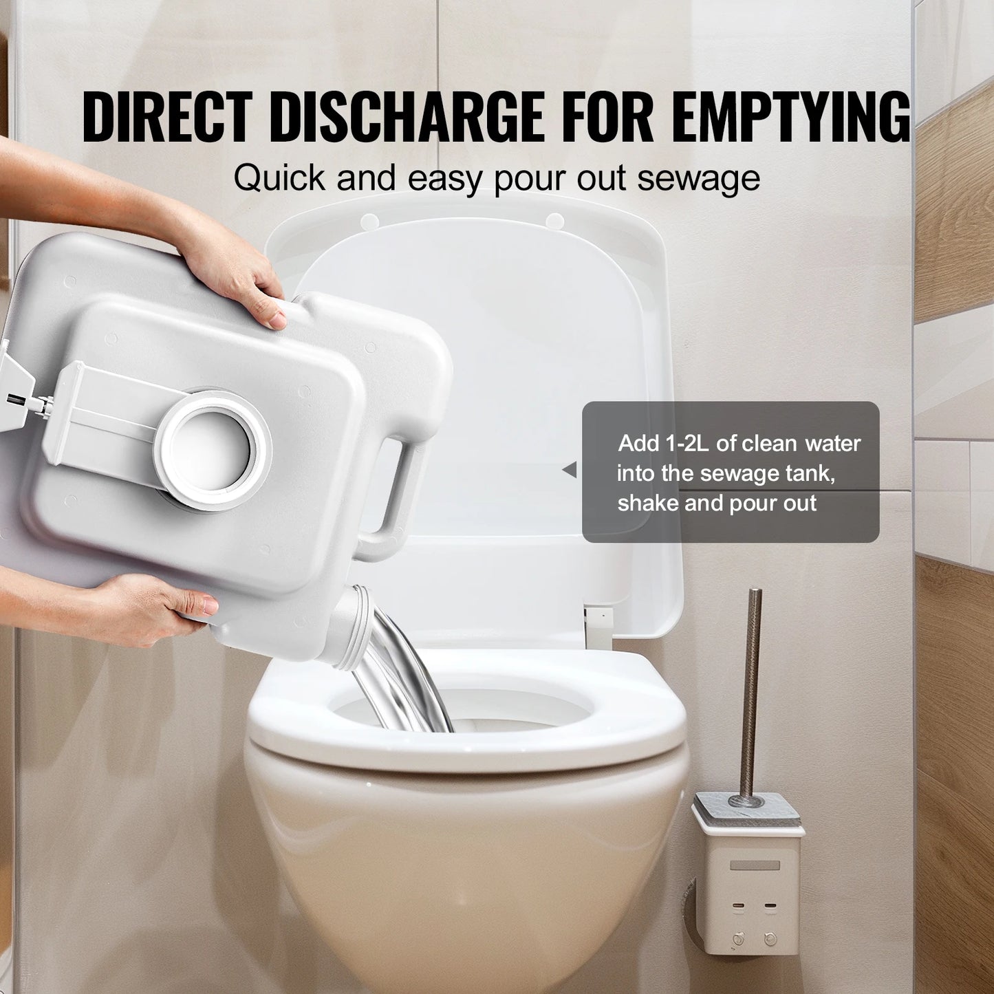 Pressurized Flush Commode Leak-proof and Odorless Portable Toilet