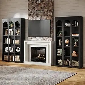 Vintage Mid Century Modern Bookcase with Open Shelves