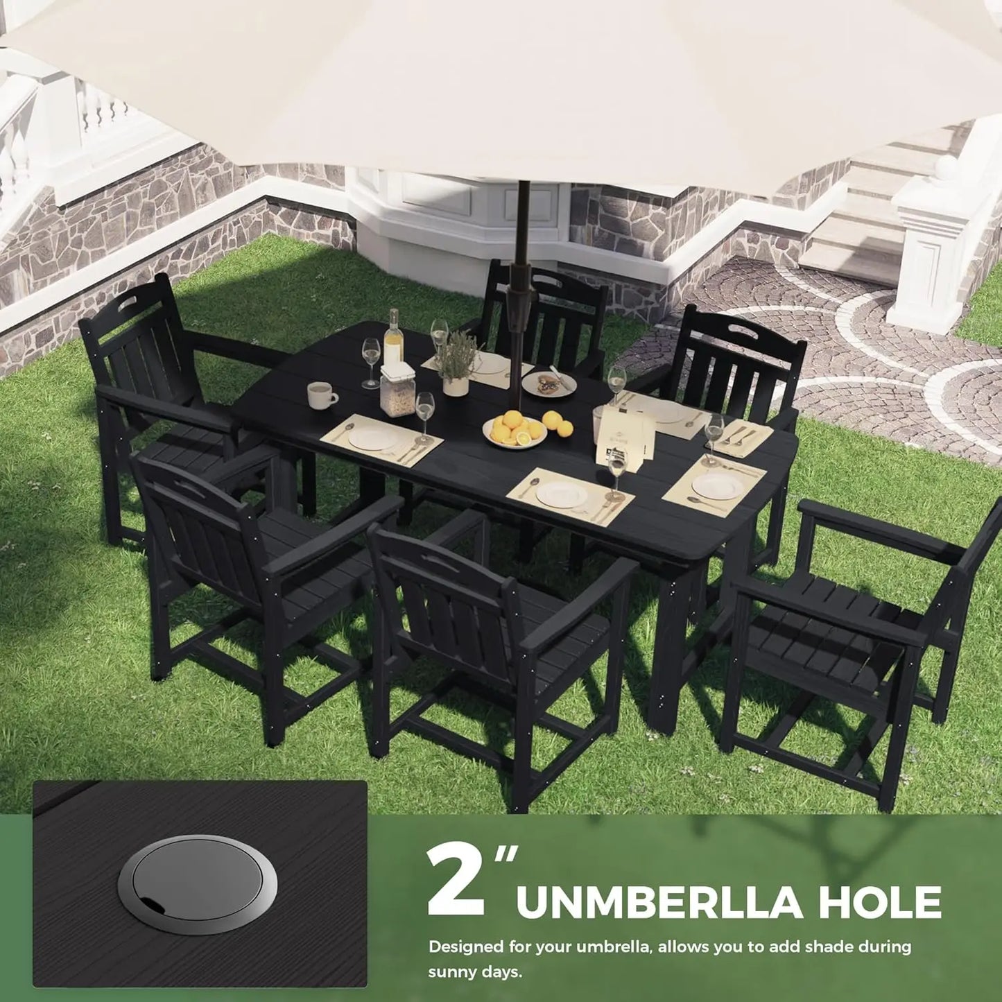 Patio Table and Chairs Set with All-Weather Table
