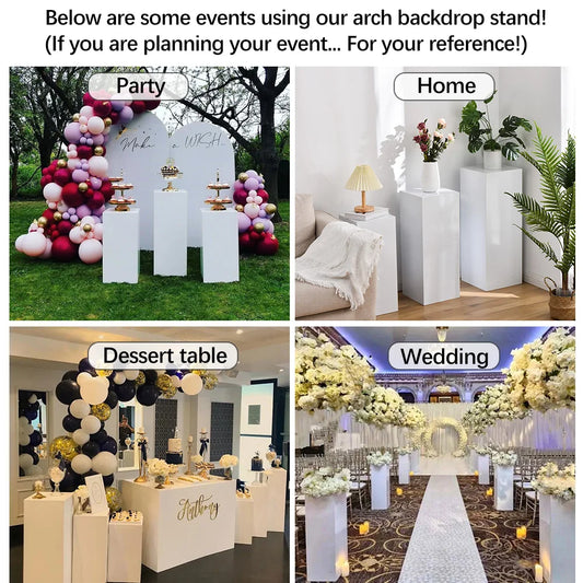White Metal Pillar Stand Display