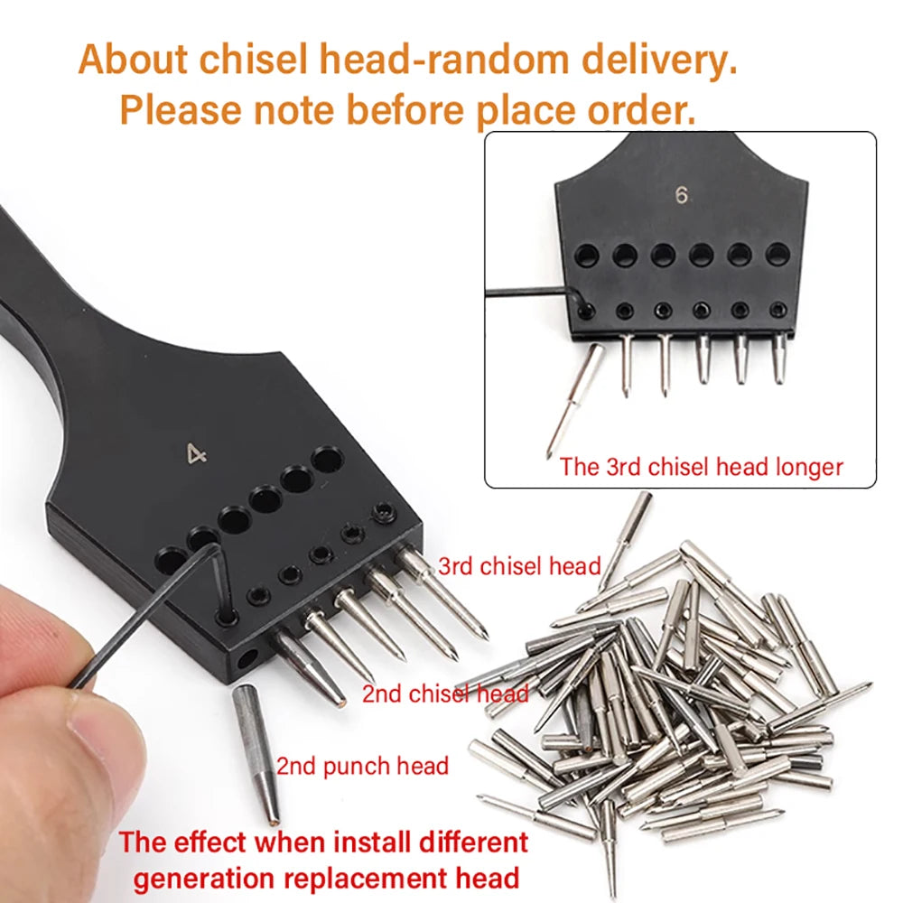 Iron Removable Round Hole Punch Leather Craft Chisel DIY Leather Tools