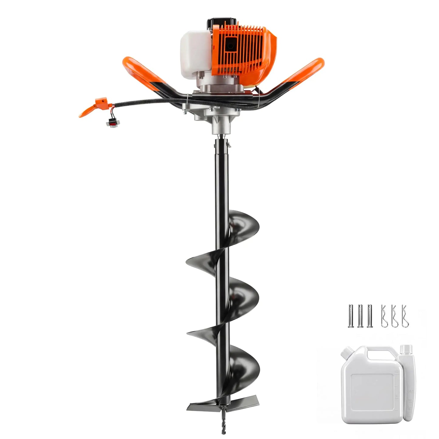Gas Powered Post Hole Digger Earth Auger With Extra-Long Heavy Duty Soil Fence Tree Planting Tool