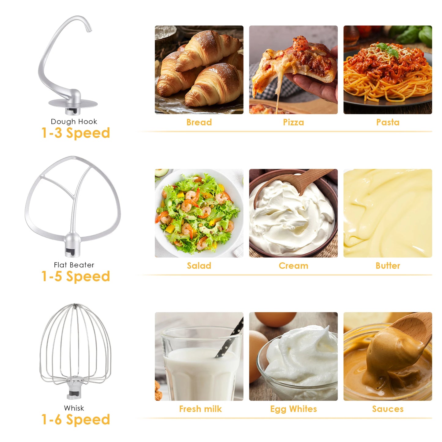 Quiet Motor Stand Mixer Dough Kneader