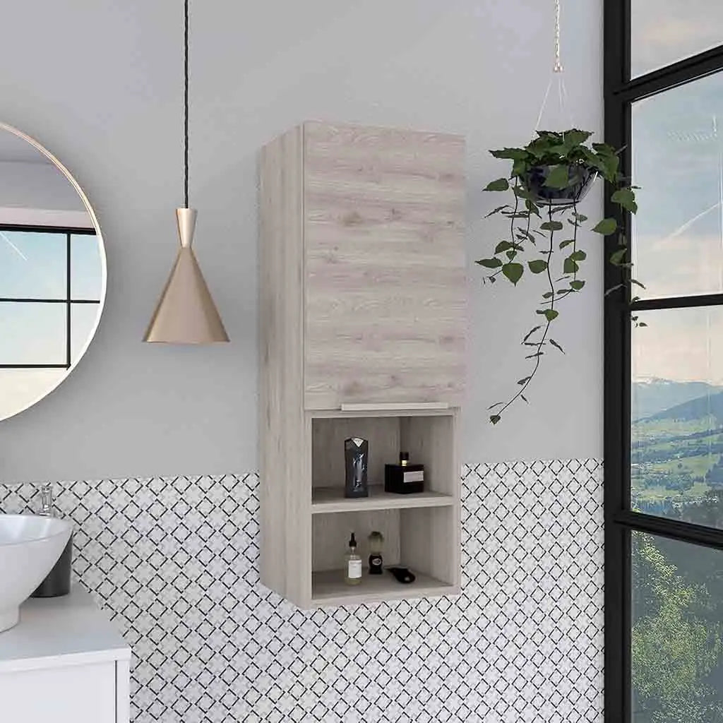 Single Door Medicine Cabinet with Four Shelves Two Interior and Two External