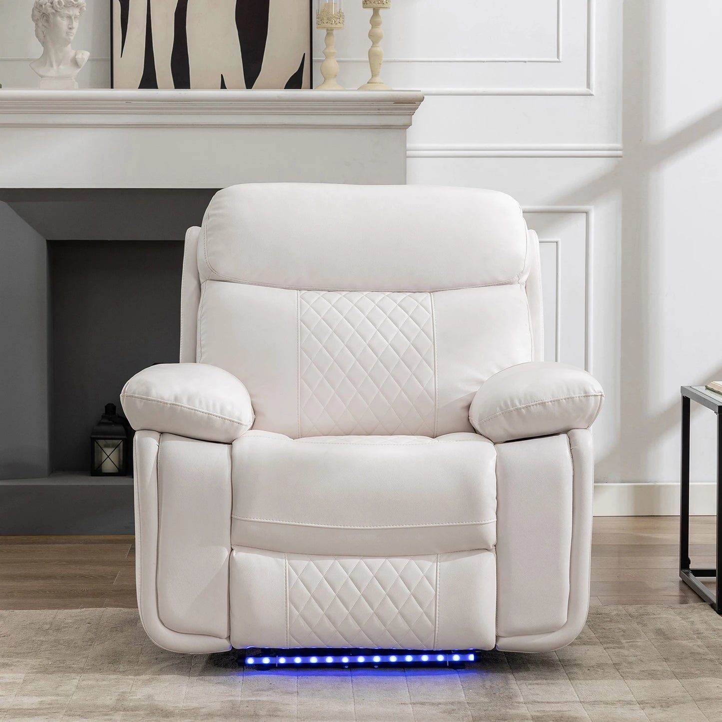 Power Recliner Chair w/LED Light - USB Port Faux Leather Electric Chair