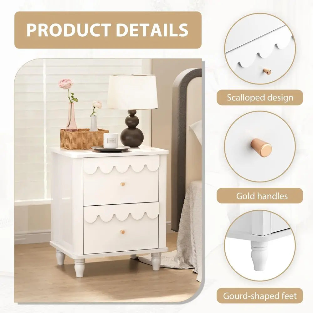 Modern Night Stand Set 2 with Petal Pattern