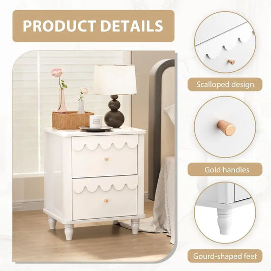 Modern Night Stand Set 2 with Petal Pattern