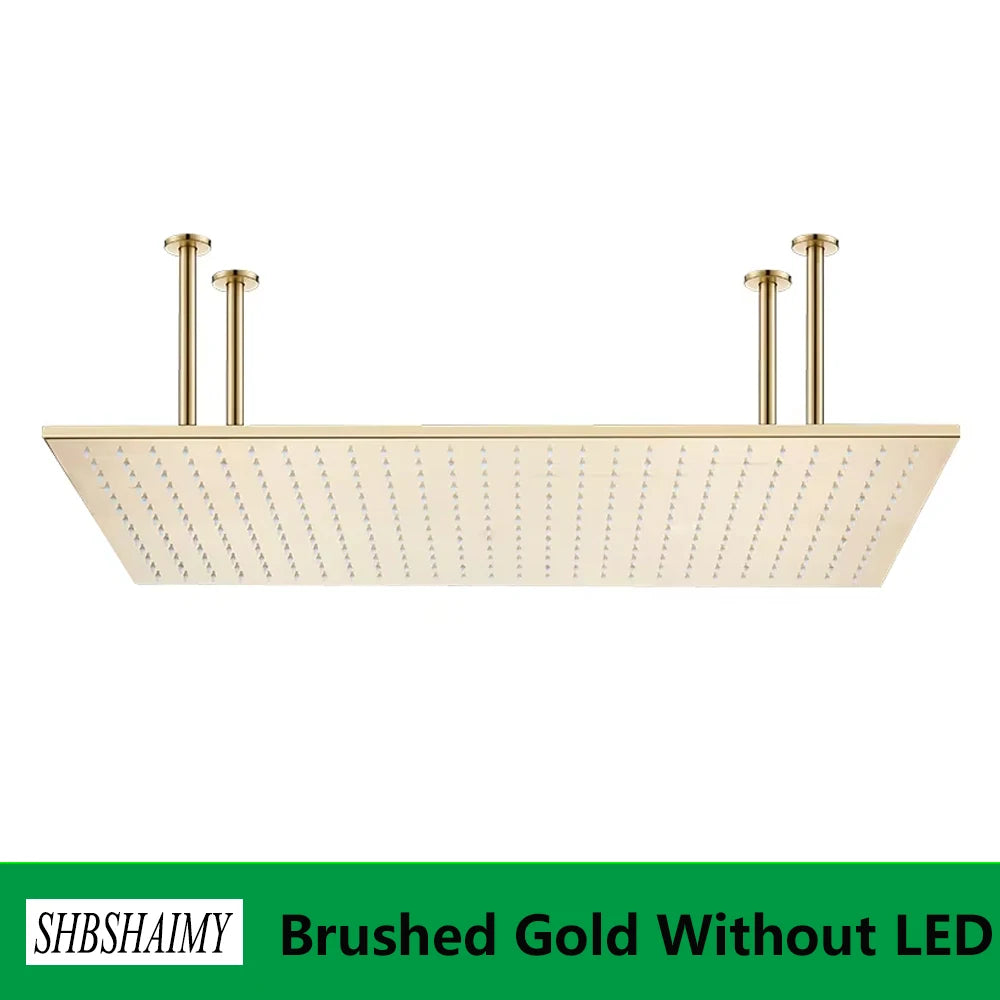 Large Rainfall Shower Head with and without LED Light