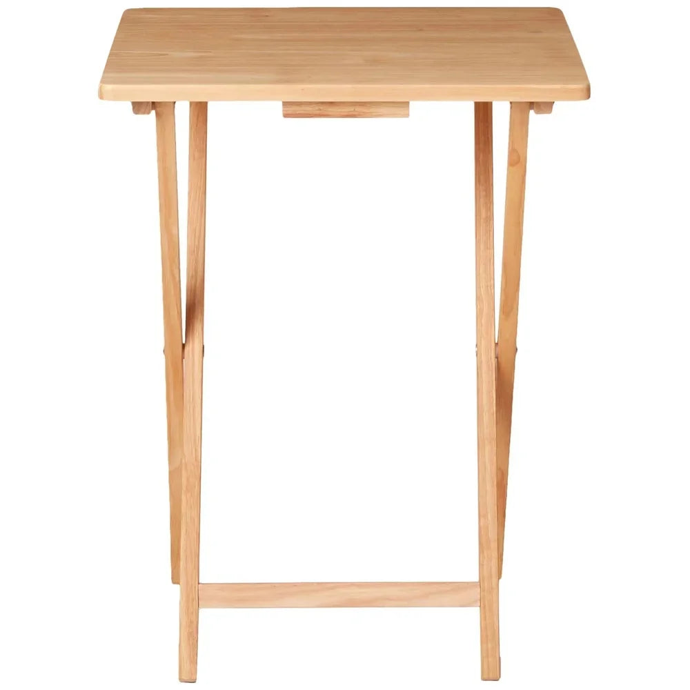 Portable Lightweight Solid Rubberwood Folding TV Tray Table