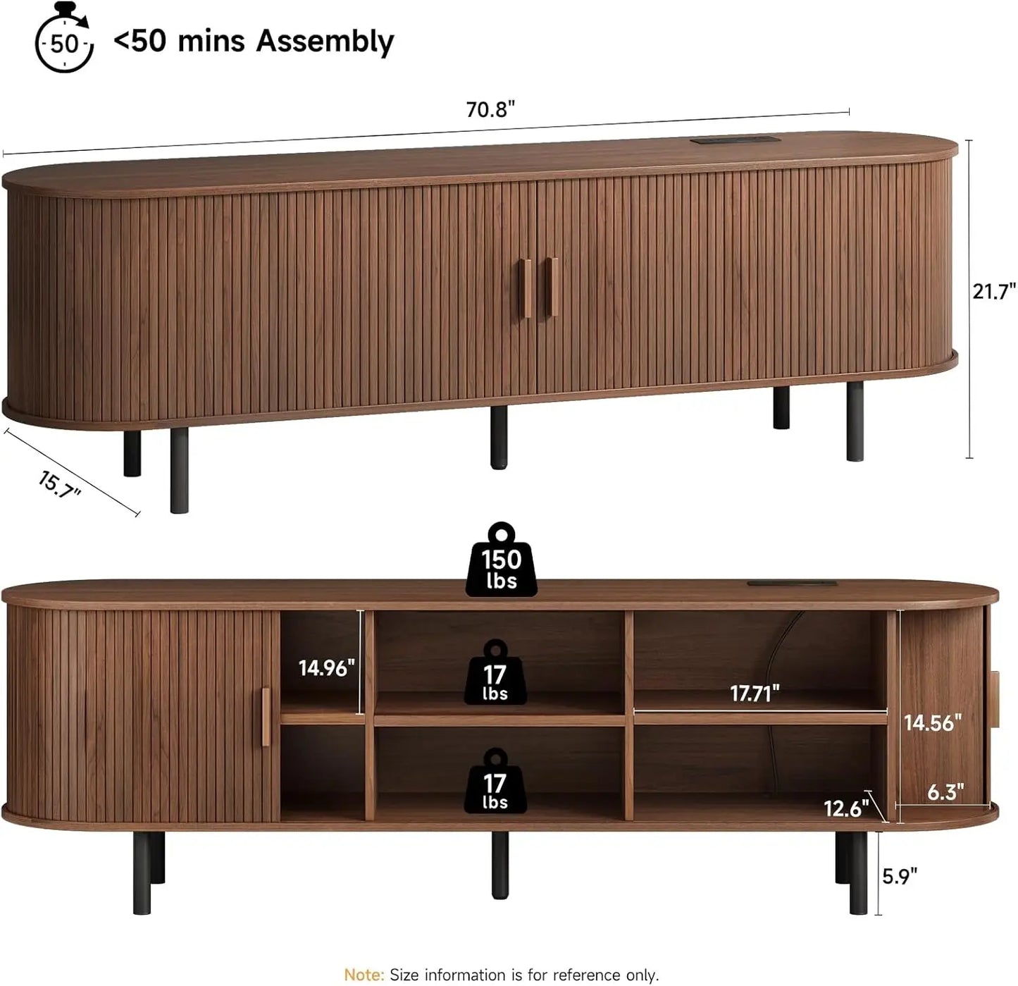 Entertainment Center Table with Sliding Doors