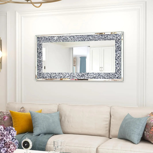 Gorgeous Rectangle Crystal Crush Diamond Wall Mirror