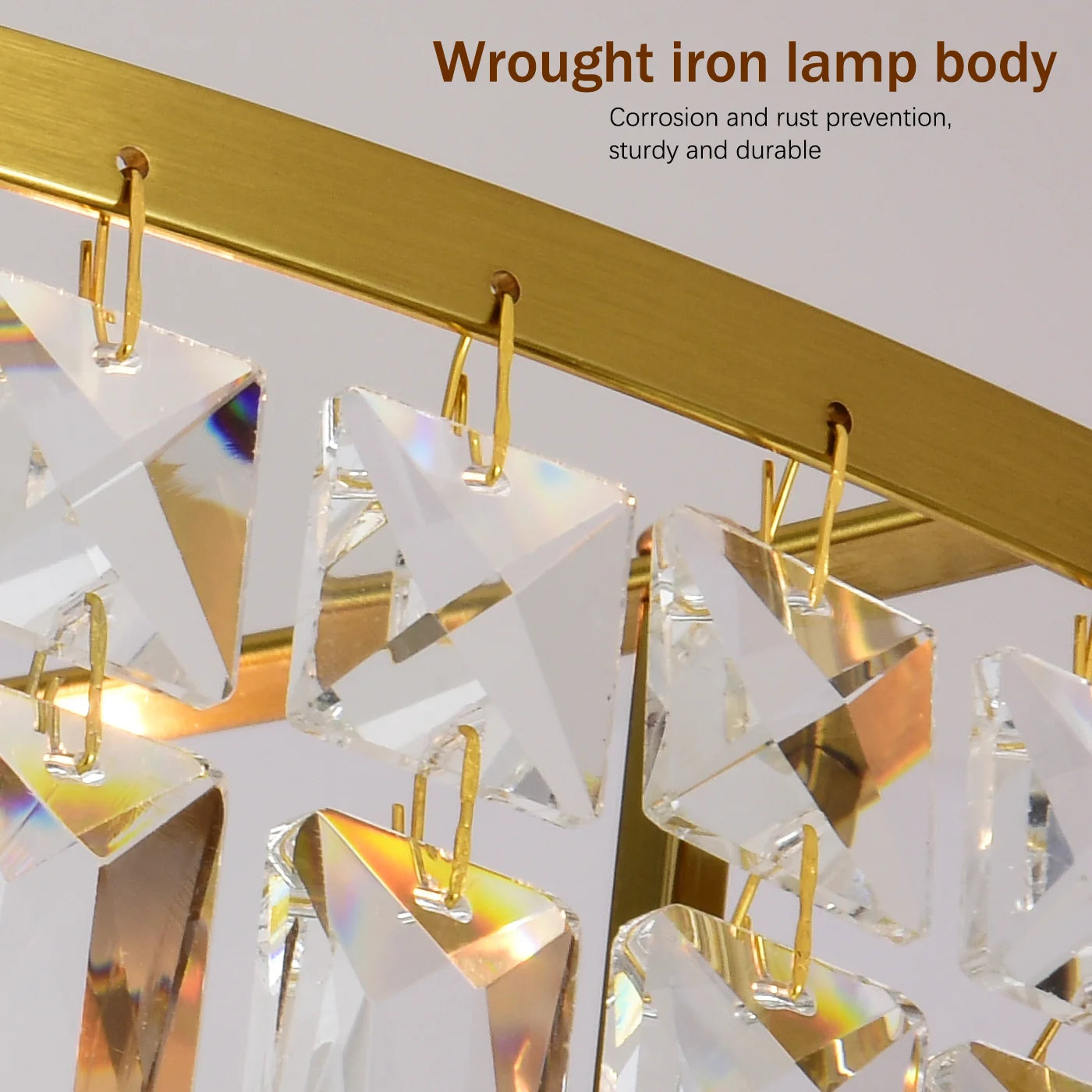 Luxury Gold Crystal Flush Mount Teardrop Crystal Chandelier