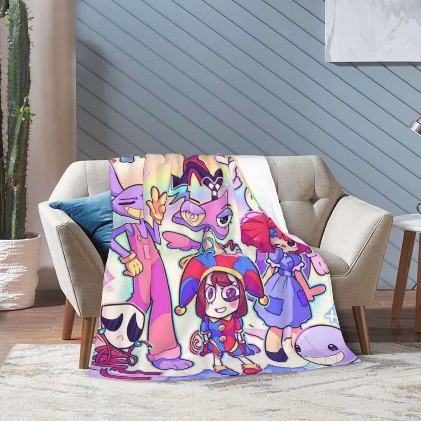 A-Amazing D-Digital Anime Circus Cozy Super Soft Flannel Blanket