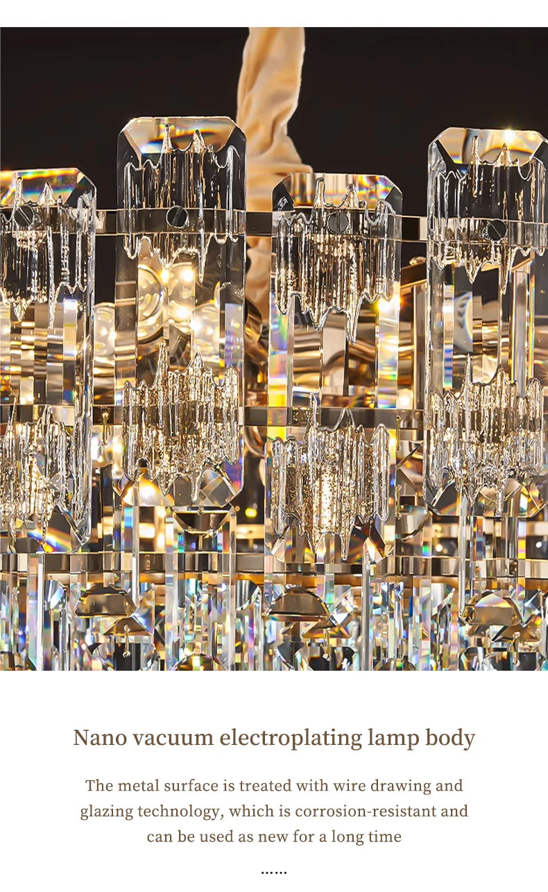 Modern Led Ceiling Hanging Crystal Chandelier