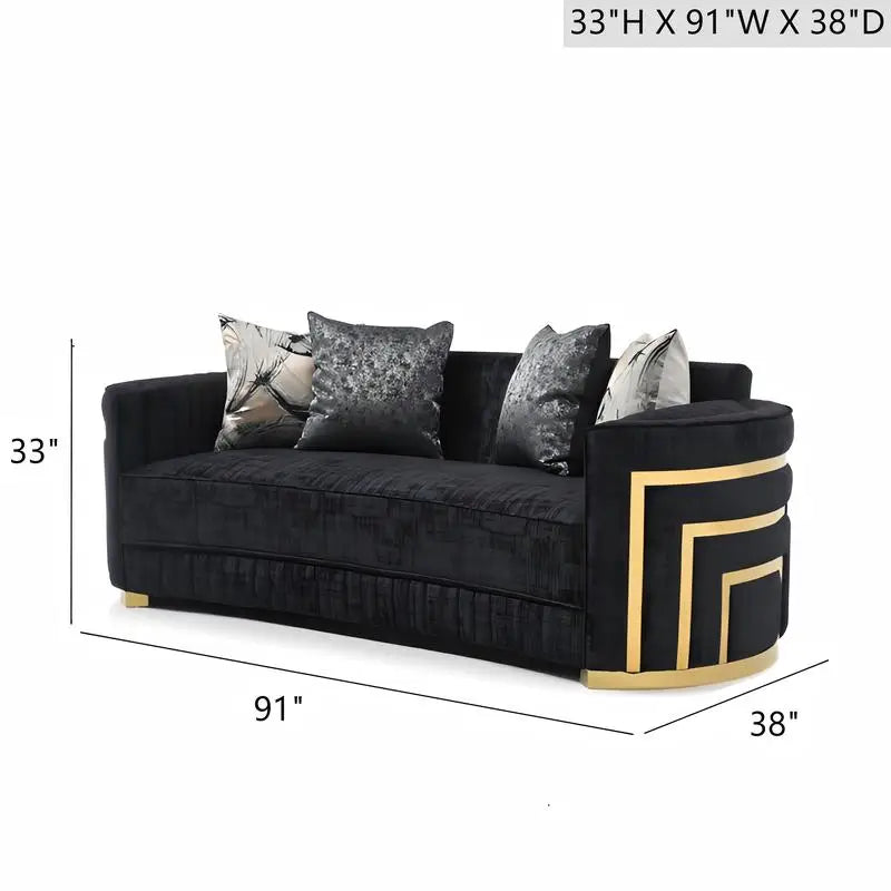 Elegant and Comfortable Modern Design Black Sofa