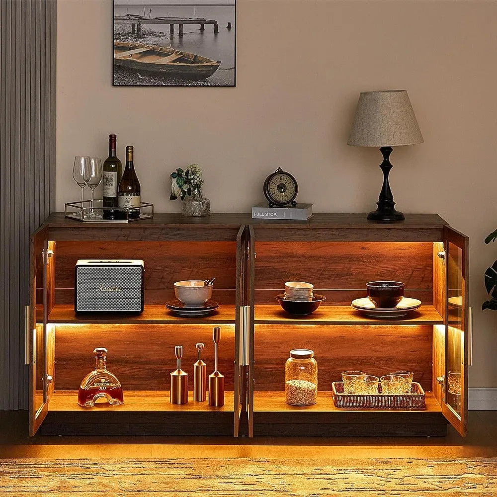 Mixed Color Accent Cabinet with LED Lights