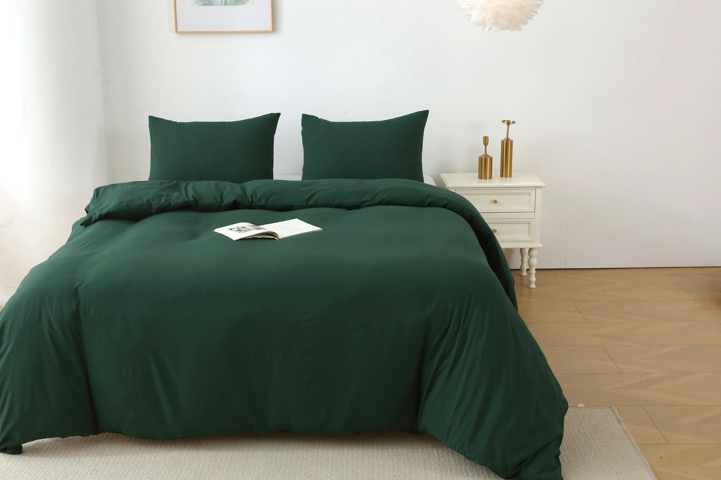 Solid Color Bedding Set with Duvet Cover