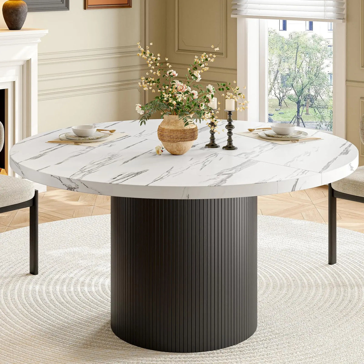 Circle Fluted Round Dining Table